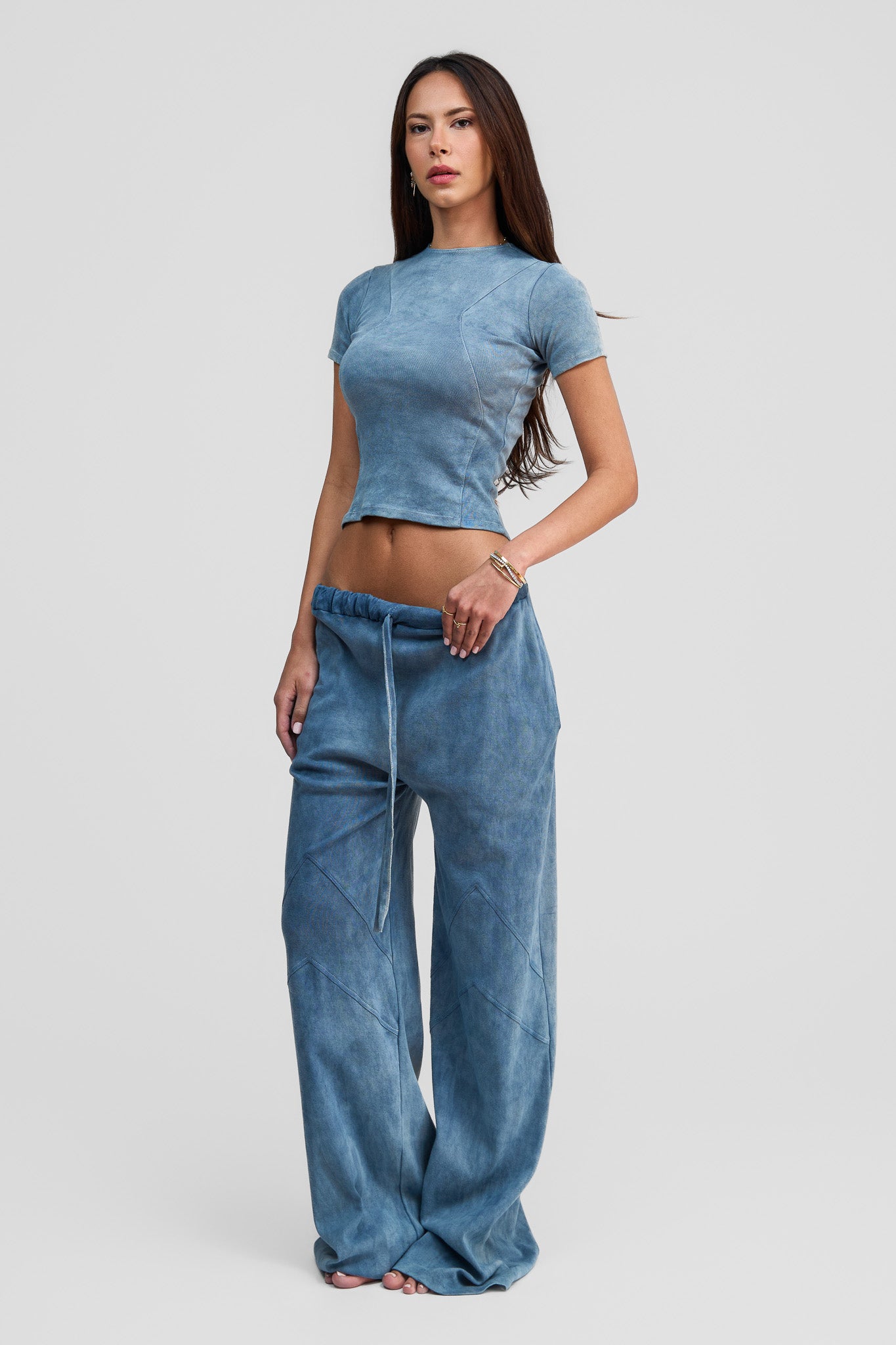indigo blue organic cotton loose pants