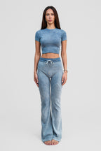 indigo blue organic cotton pants