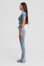 indigo blue organic cotton pants