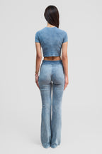 indigo blue organic cotton pants