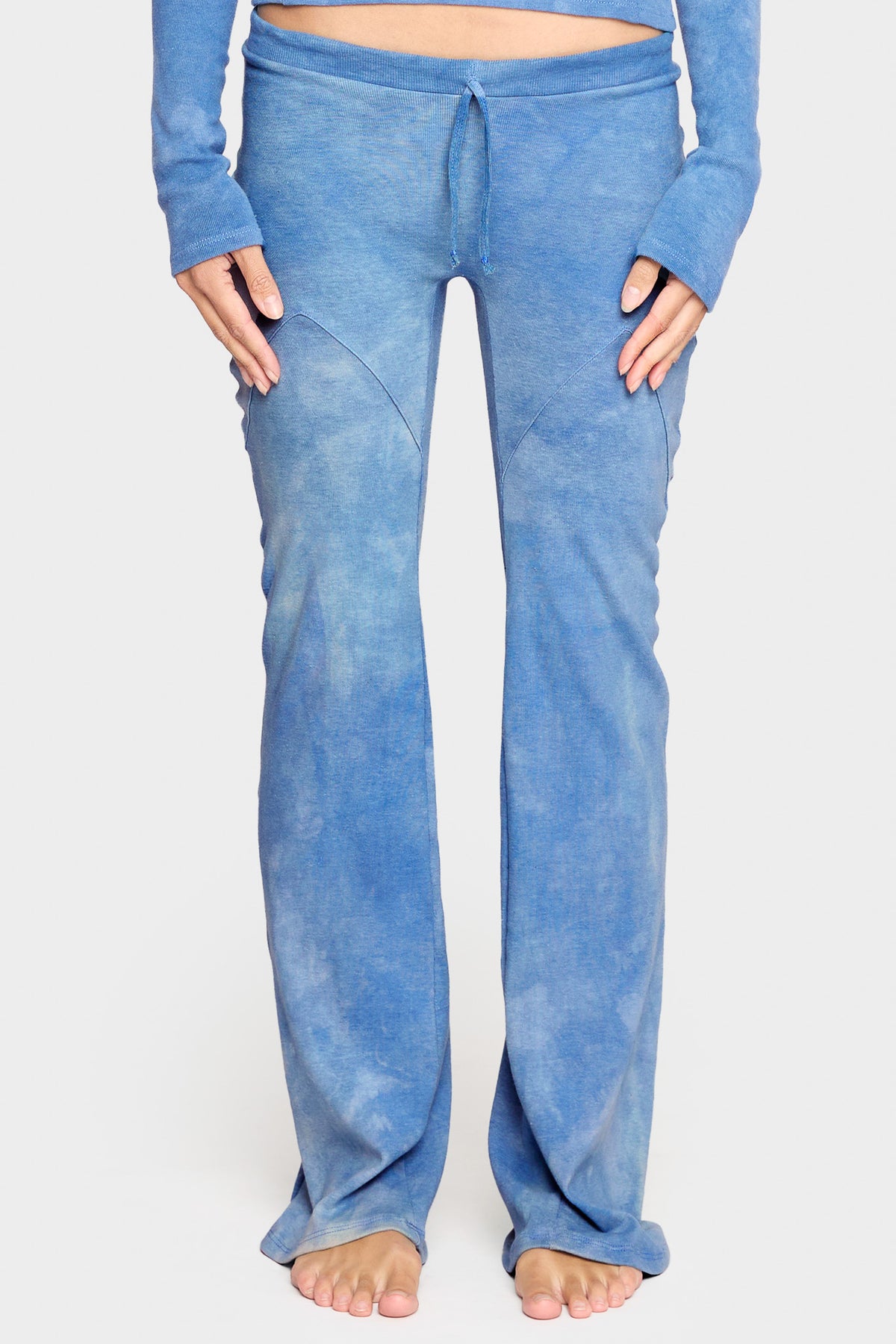 indigo blue organic cotton low rise pants
