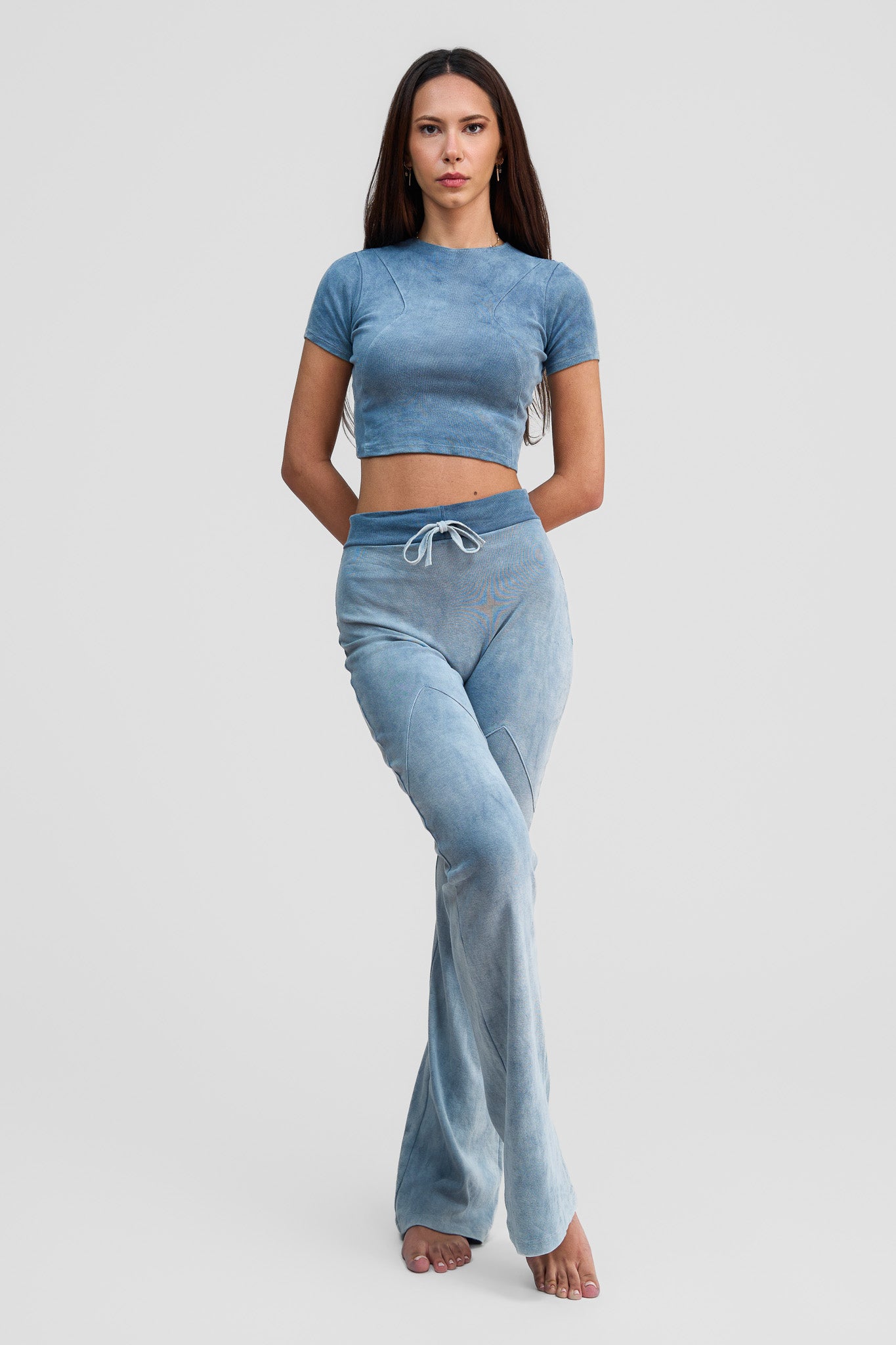indigo blue organic cotton pants