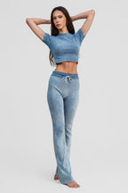 indigo blue organic cotton shirt
