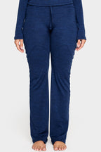lapis blue merino wool pants