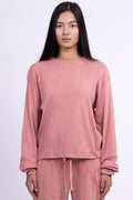 rose quartz organic cotton loose long sleeve shirt