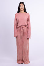rose quartz organic cotton loose pants