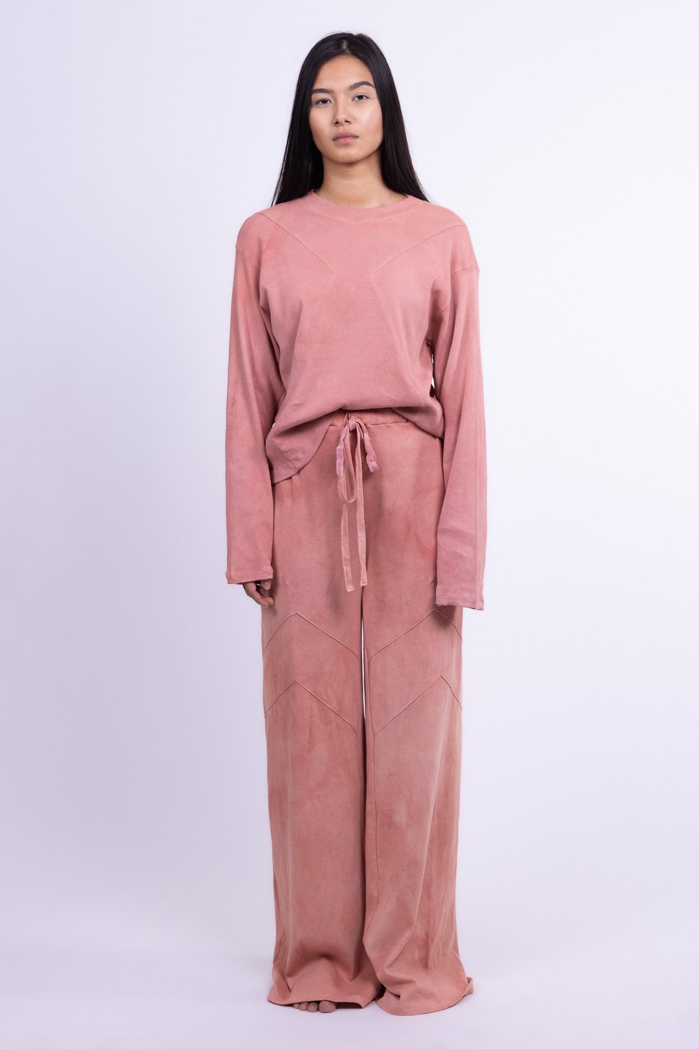 rose quartz organic cotton loose pants