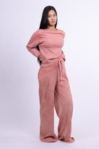 rose quartz organic cotton loose pants