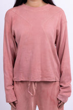 rose quartz organic cotton loose long sleeve shirt