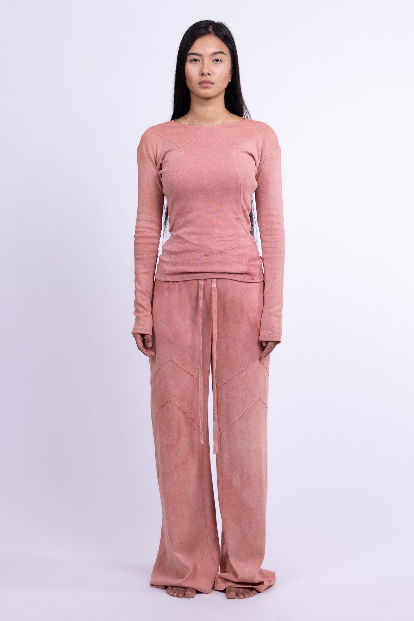 rose quartz organic cotton long sleeve shirt