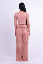 rose quartz organic cotton long sleeve shirt