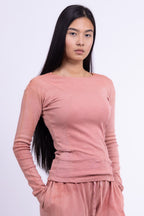 rose quartz organic cotton long sleeve shirt