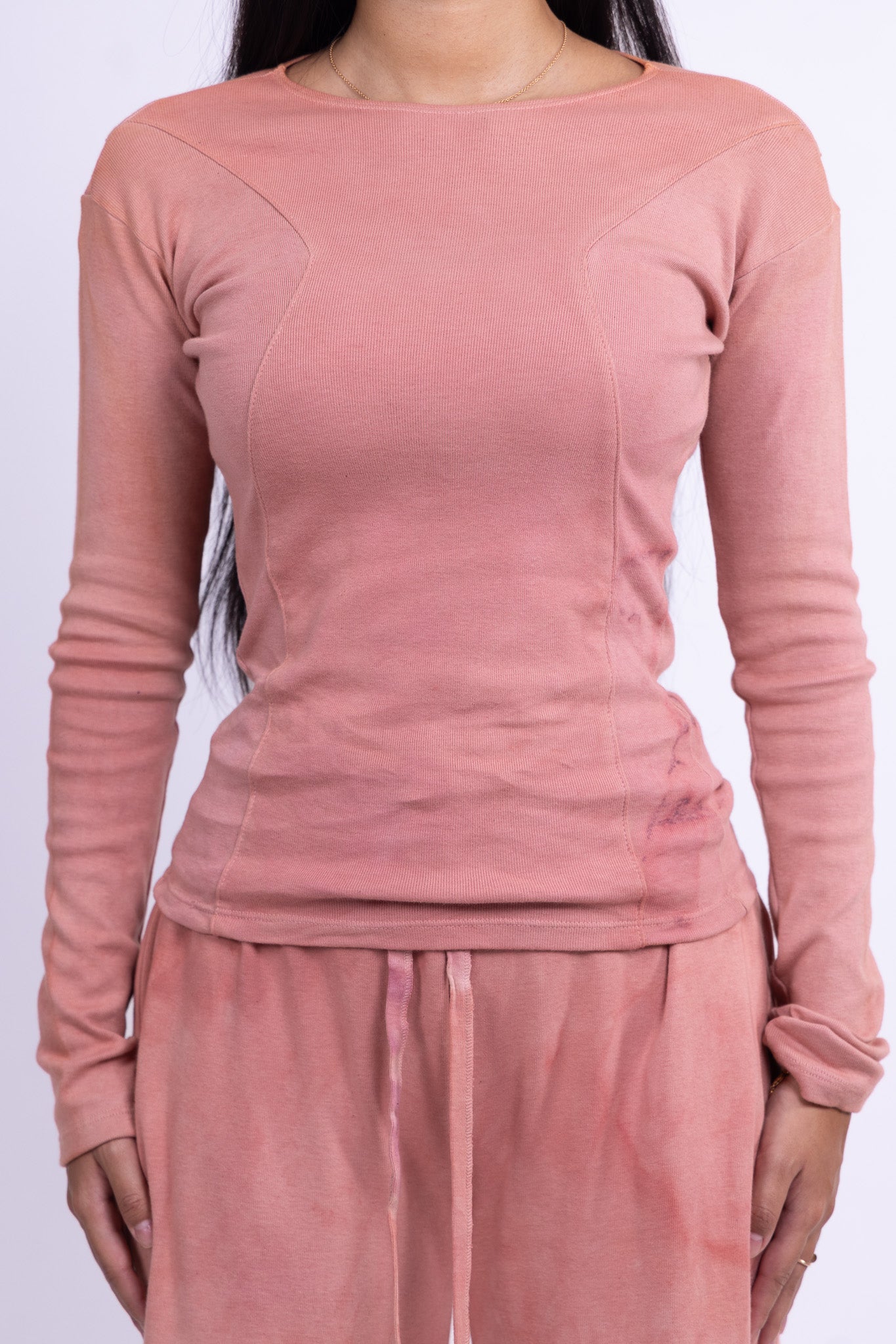 rose quartz organic cotton long sleeve shirt