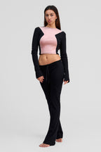 black obsidian organic cotton low rise pants