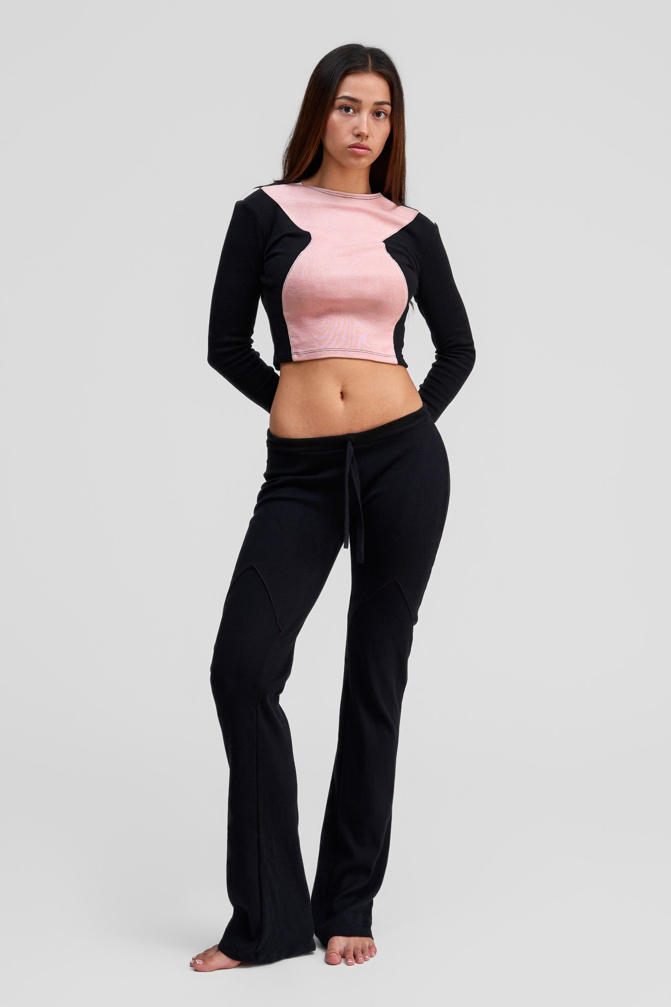 black obsidian organic cotton low rise pants
