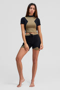 malachite organic cotton shorts