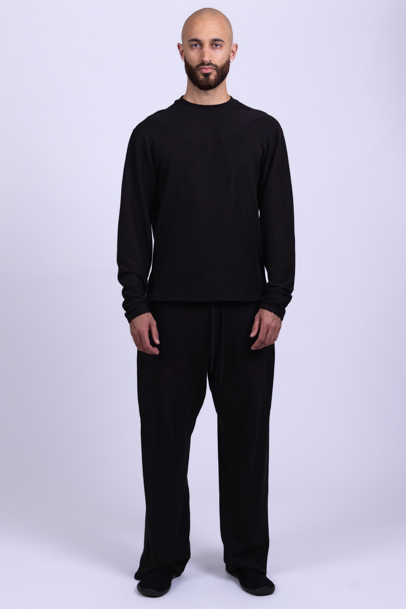 black organic cotton long sleeve shirt