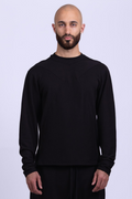 black organic cotton long sleeve shirt