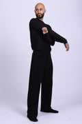 black organic cotton pants