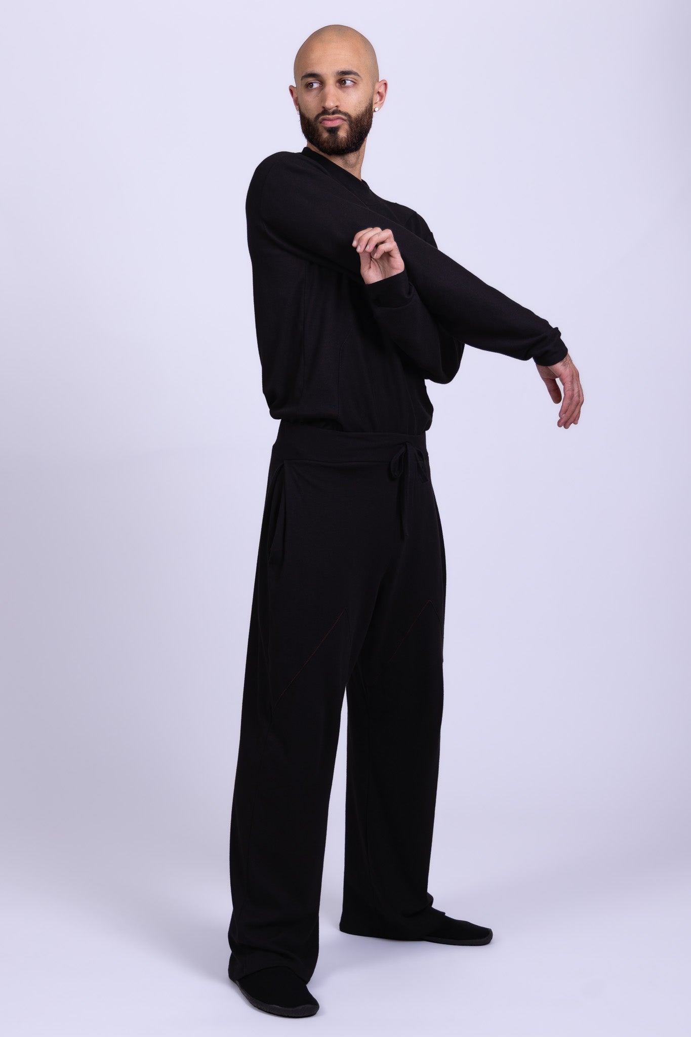 black organic cotton pants