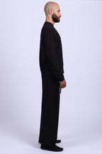 black organic cotton long sleeve shirt