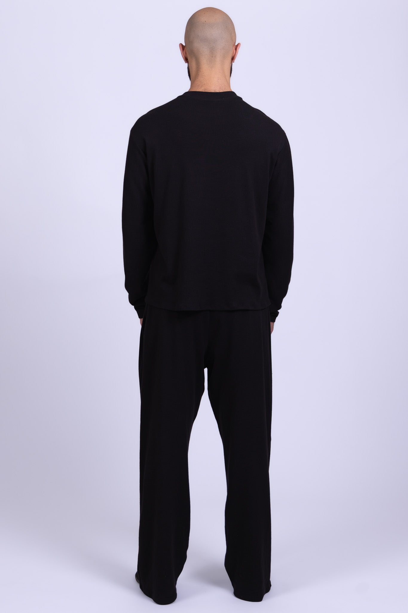 black organic cotton long sleeve shirt