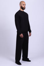 black organic cotton long sleeve shirt