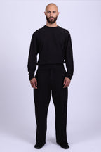 black organic cotton pants