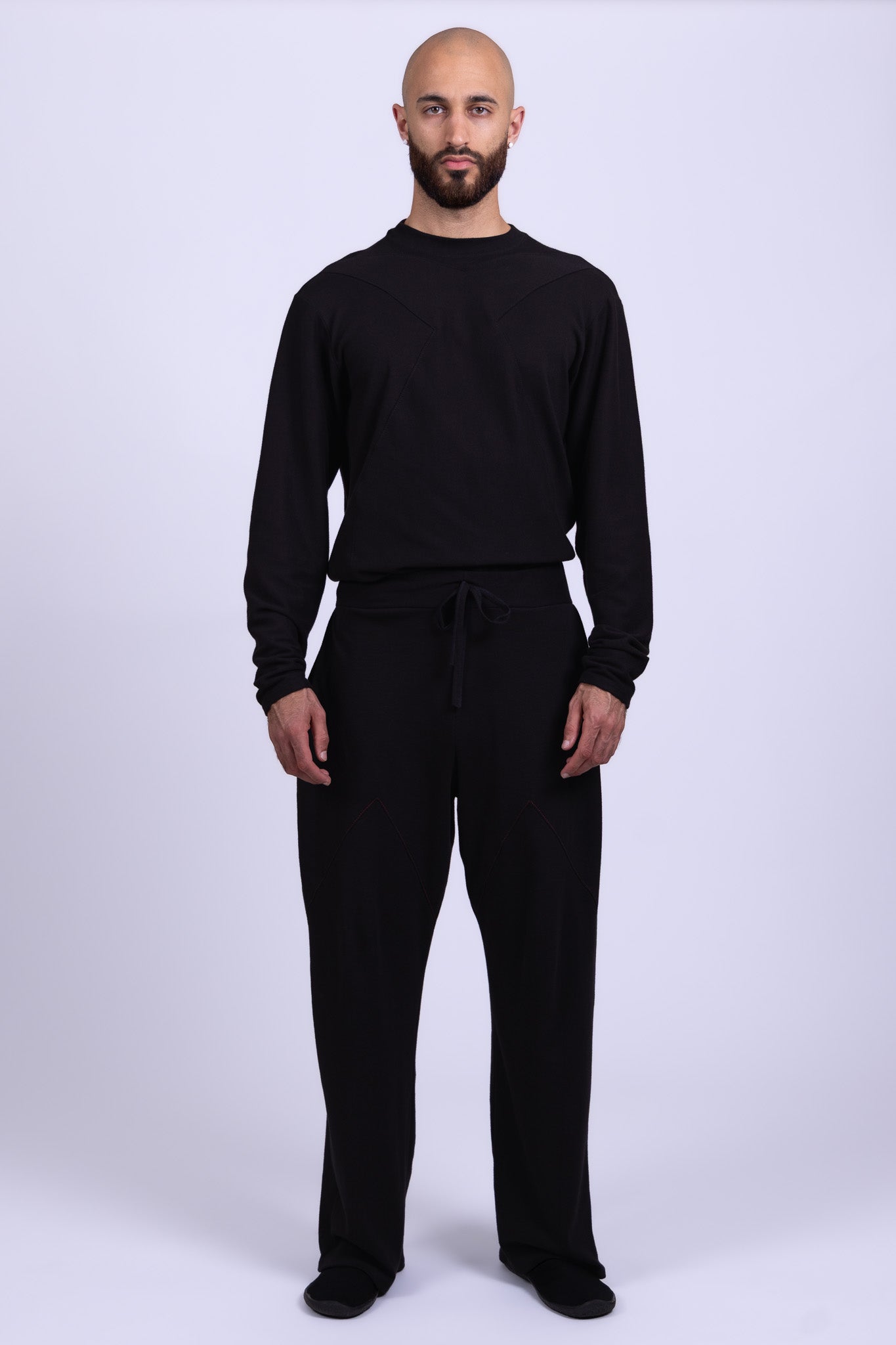 black organic cotton pants