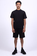 black organic cotton shorts