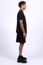 black organic cotton shorts