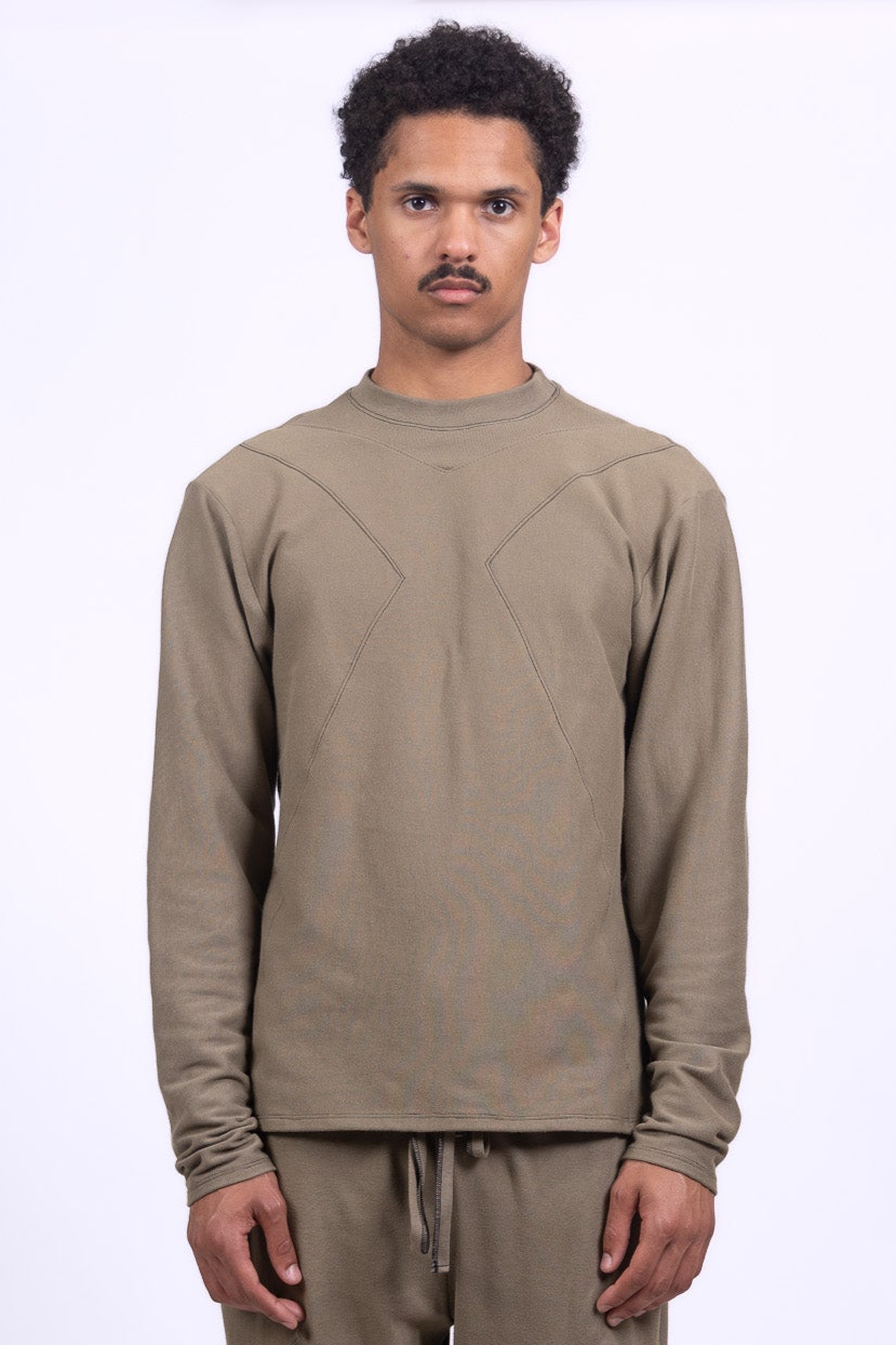 olive organic cotton long sleeve shirt