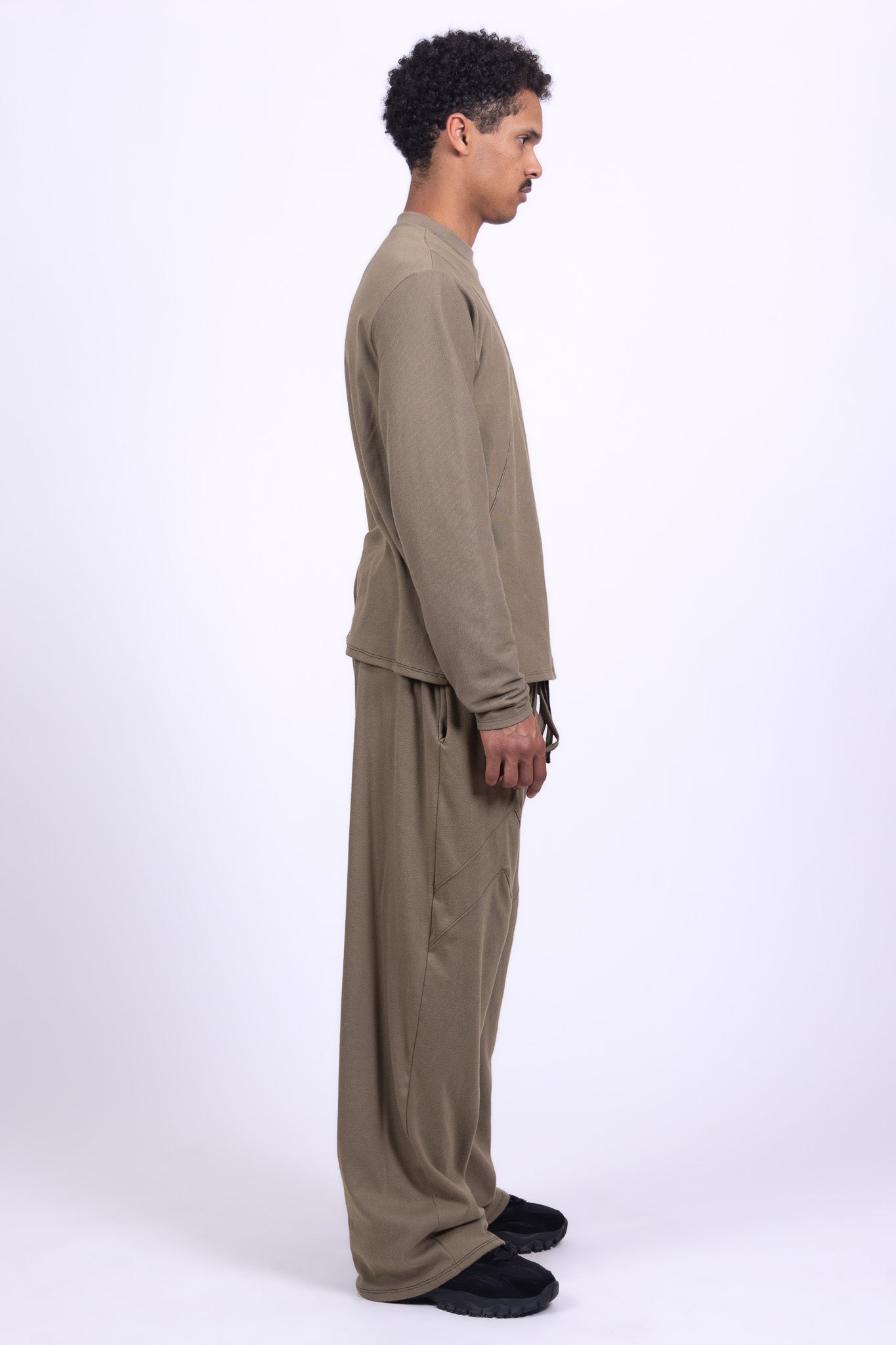olive organic cotton long sleeve shirt