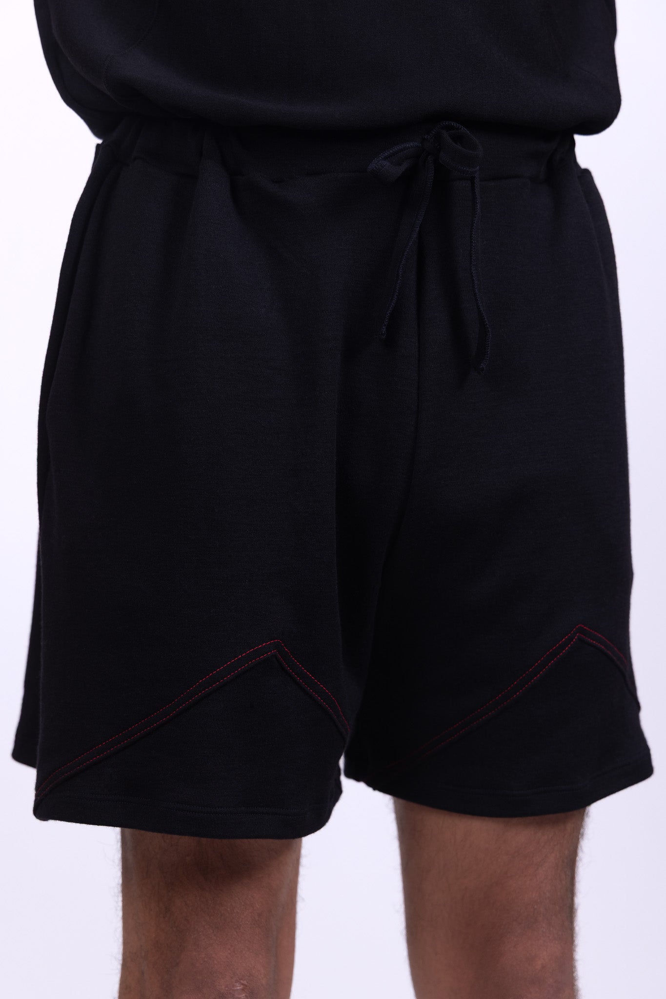 black merino wool shorts