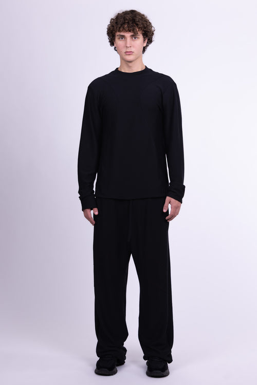 black merino wool pants