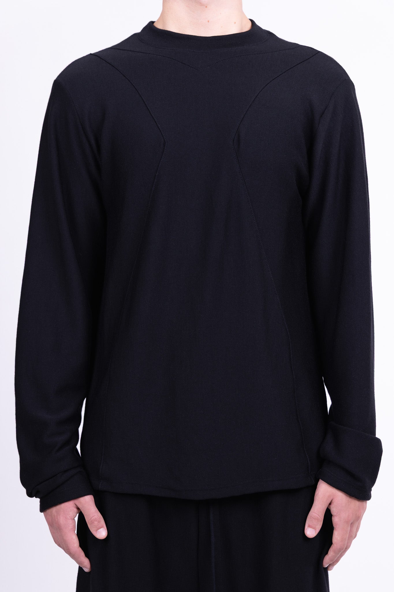 black merino wool long sleeve shirt