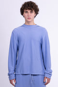 divine blue merino wool long sleeve shirt