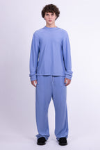 divine blue merino wool pants