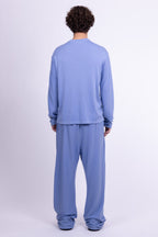 divine blue merino wool long sleeve shirt
