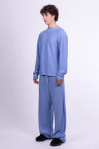 divine blue merino wool long sleeve shirt