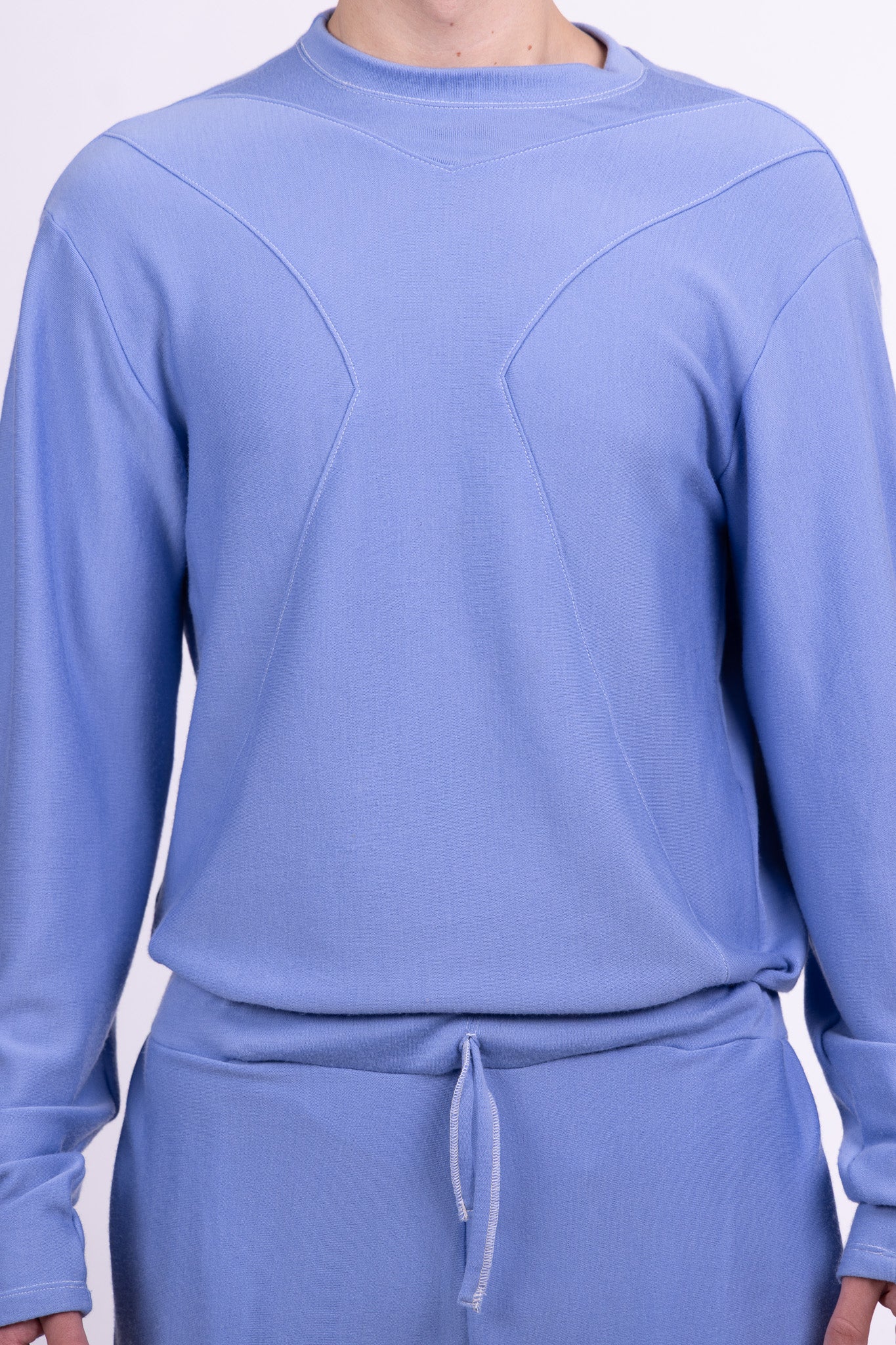divine blue merino wool long sleeve shirt