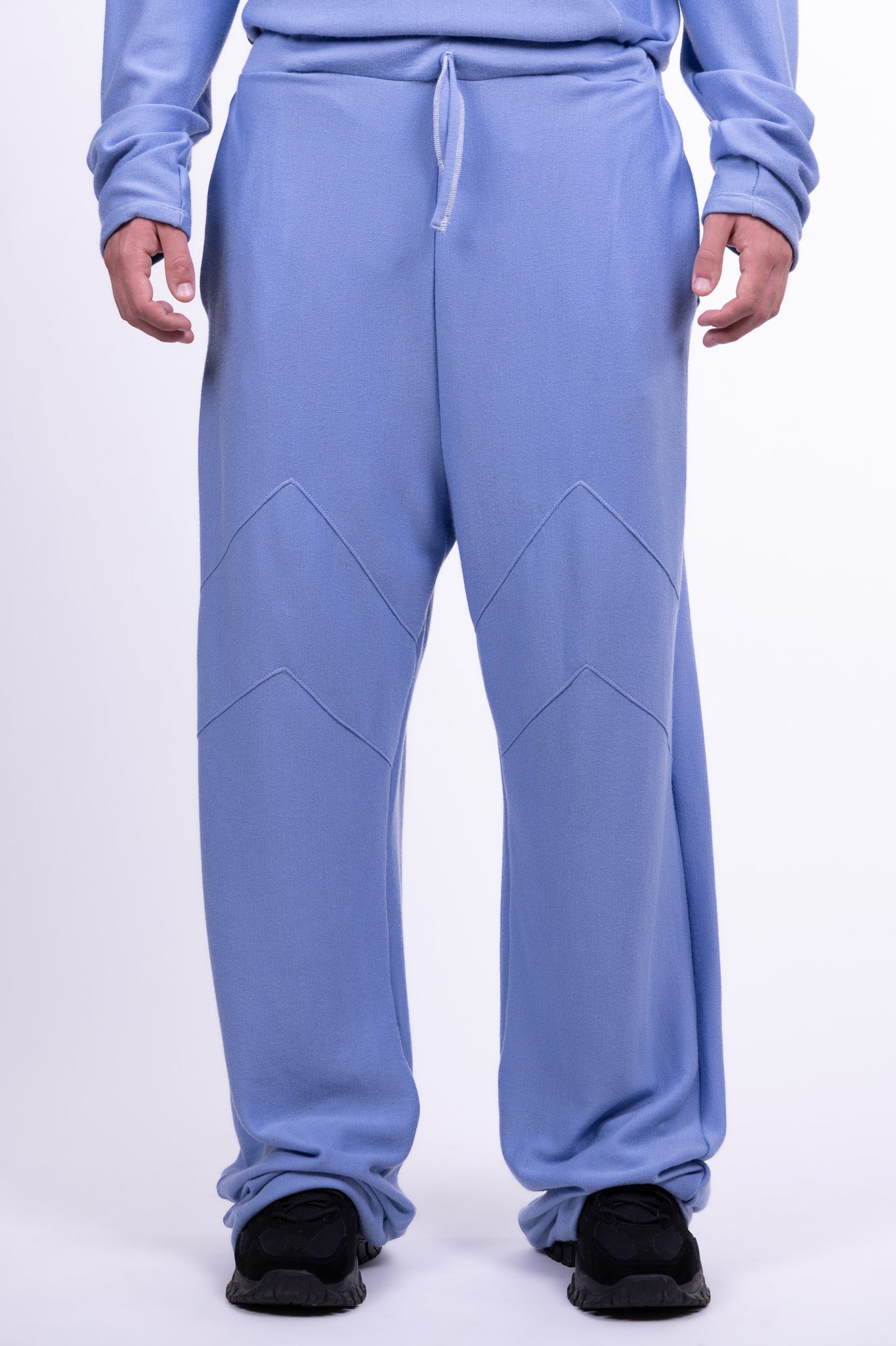 divine blue merino wool pants
