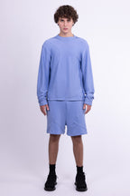 divine blue merino wool shorts