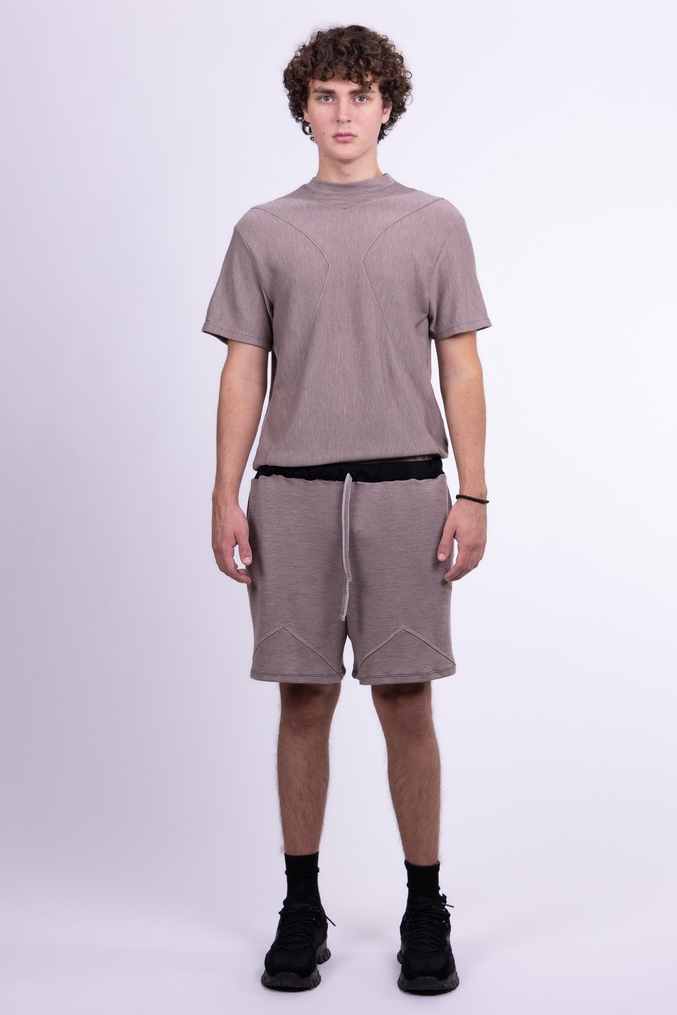 desert sand merino wool shorts