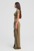 olive organic cotton loose pants