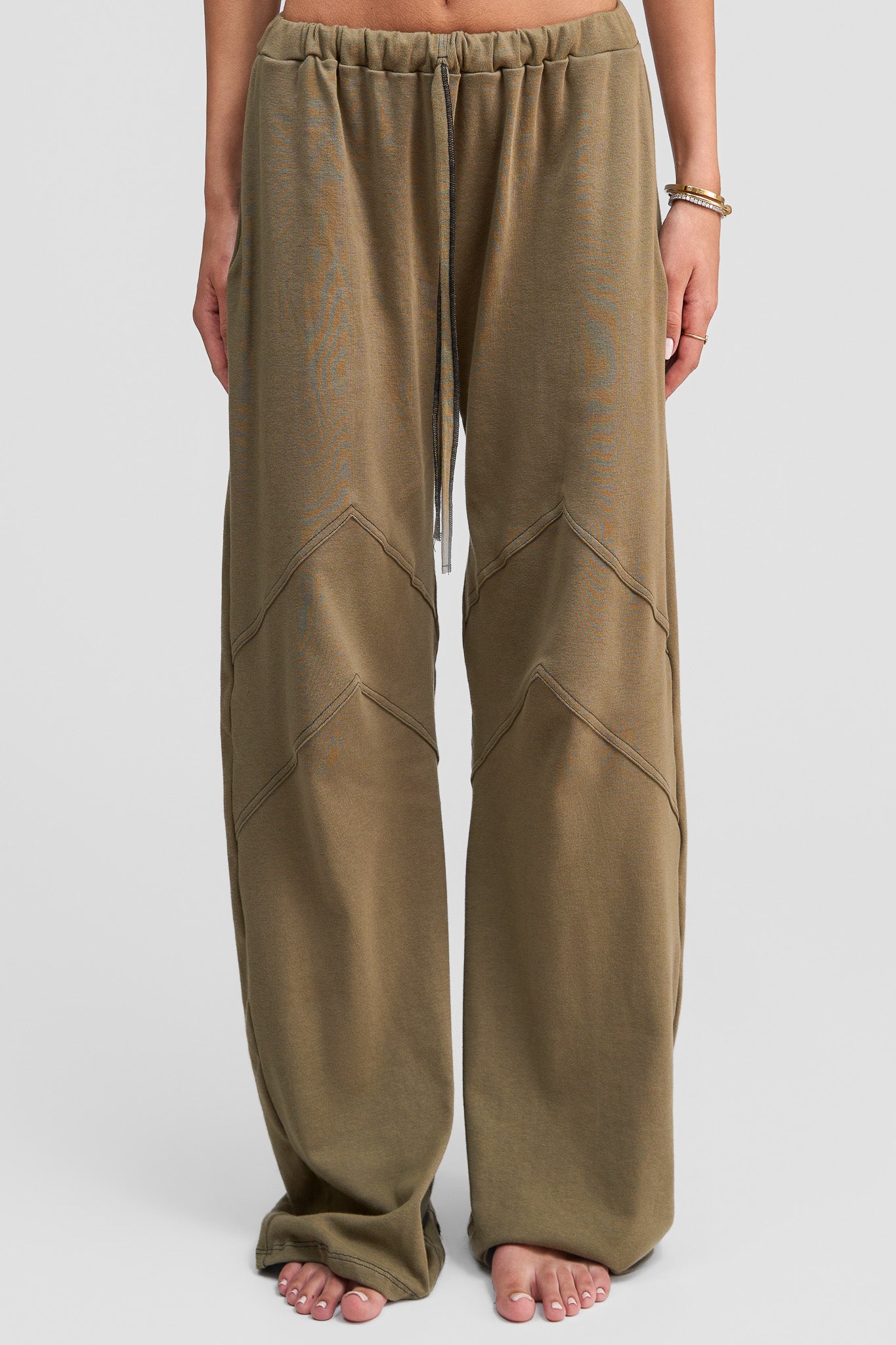olive organic cotton loose pants