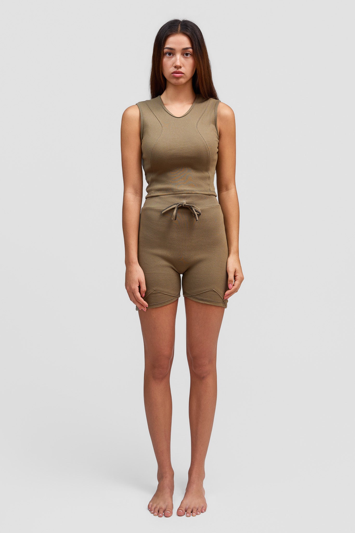 olive organic cotton shorts