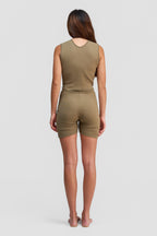 olive organic cotton shorts