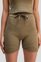 olive organic cotton shorts