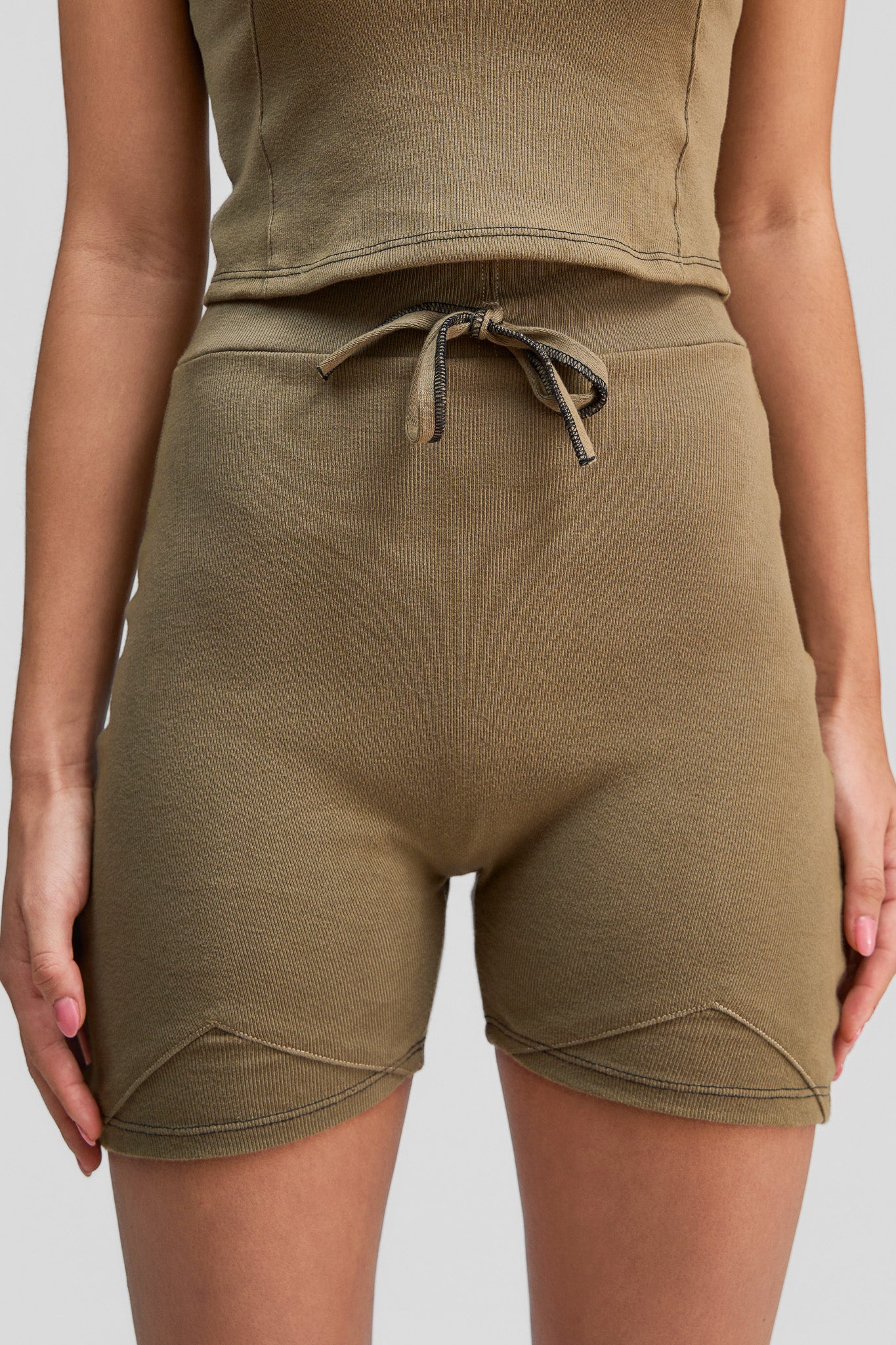 olive organic cotton shorts
